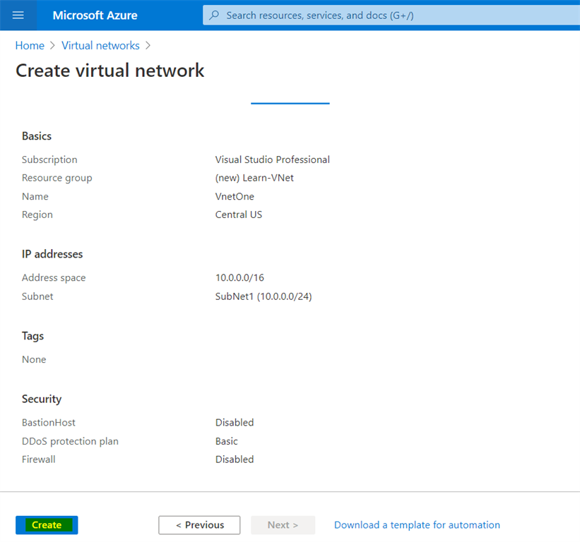 Create Virtual Network-12